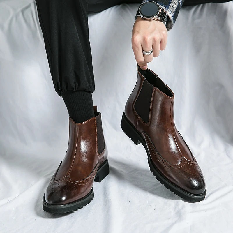 Noelle | Sleek Faux Leather Chelsea Boots