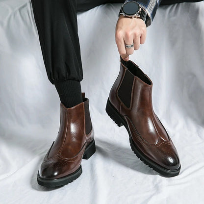 Noelle | Sleek Faux Leather Chelsea Boots