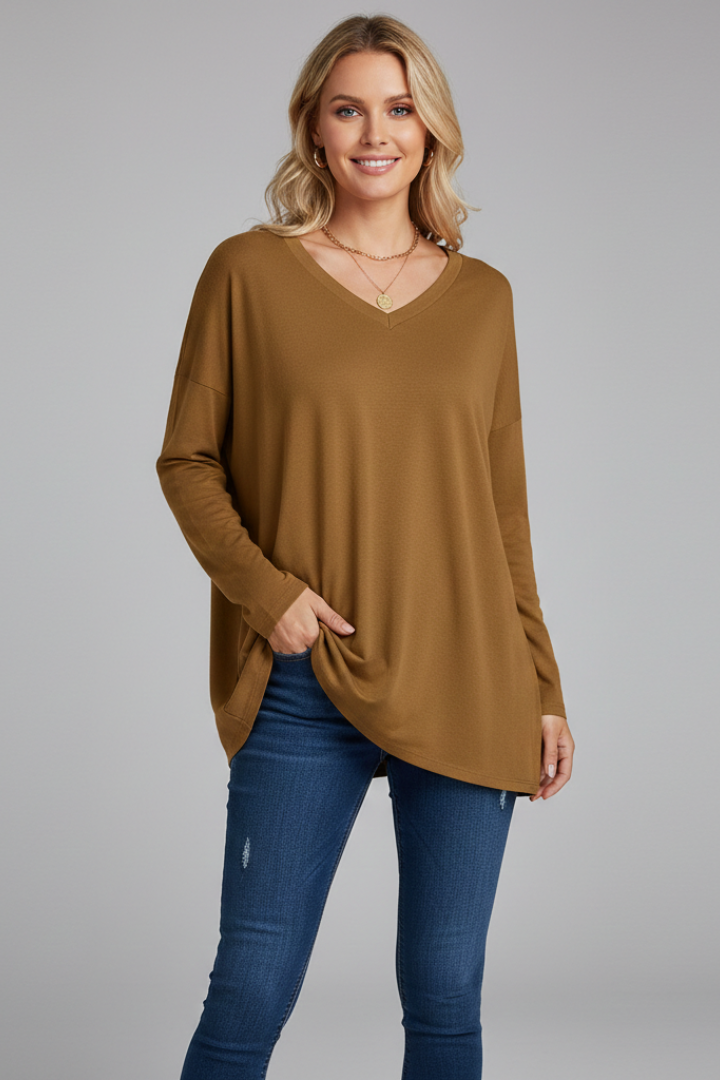 Lila | V-Neck Long Sleeve Top