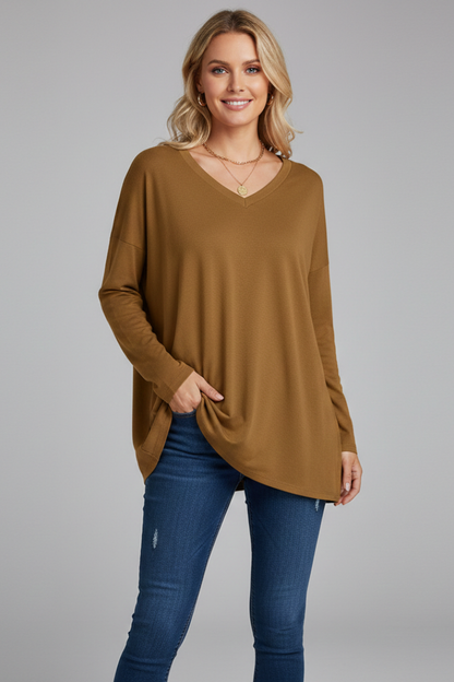Lila | V-Neck Long Sleeve Top