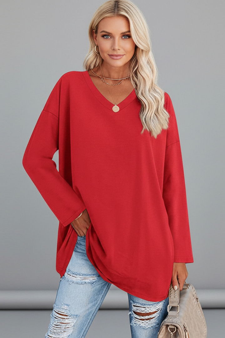 Lila | V-Neck Long Sleeve Top