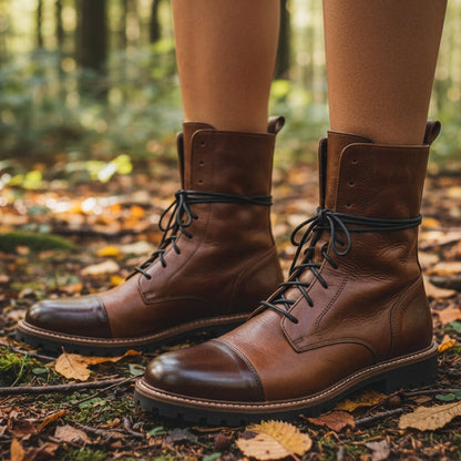 Fiona | Luxe Lace-Up Leather Ankle Boots