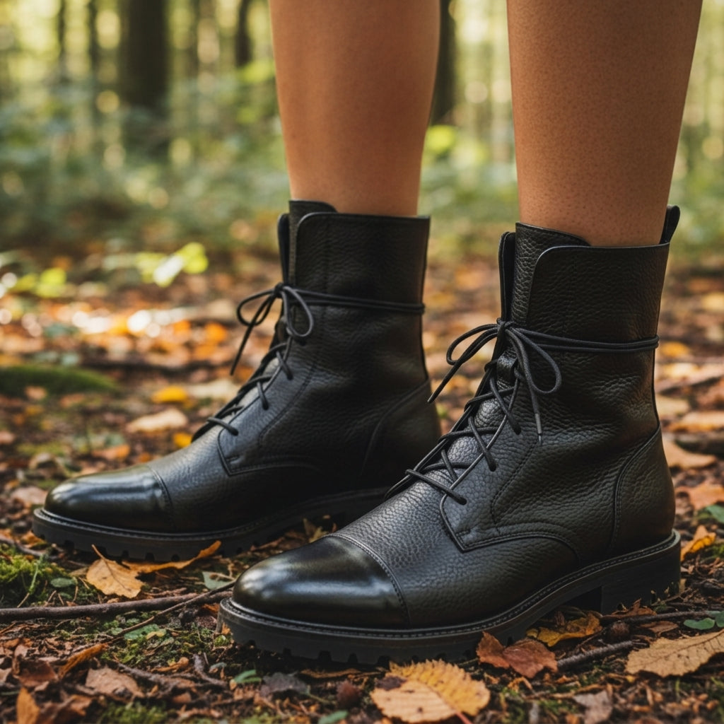 Fiona | Luxe Lace-Up Leather Ankle Boots