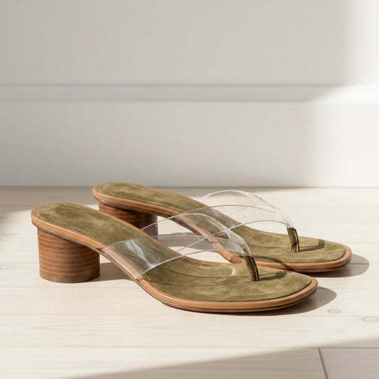 Una | Transparent Block Heel Sandal