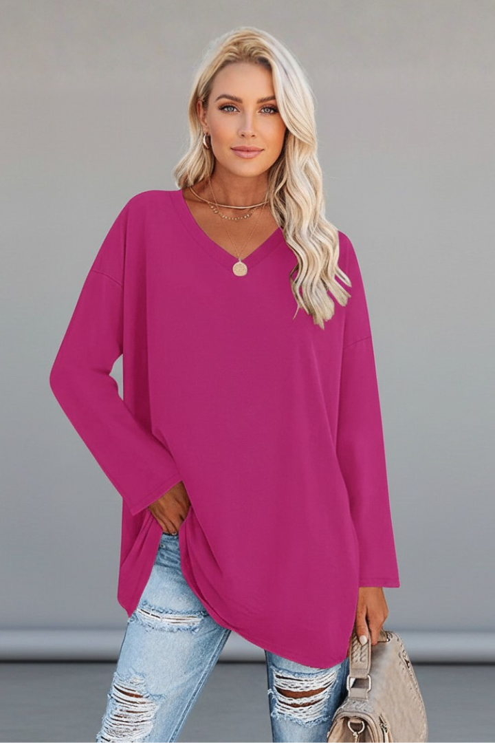 Lila | V-Neck Long Sleeve Top