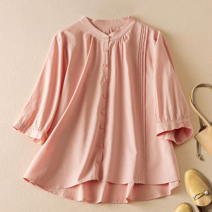Ines | Chamomile Cotton-Linen Blouse