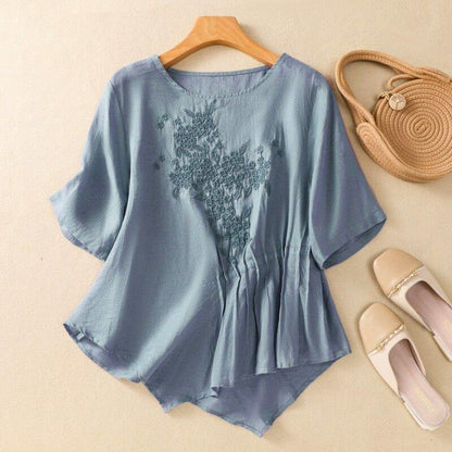 Freya | Elegant Cotton-Linen Blouse