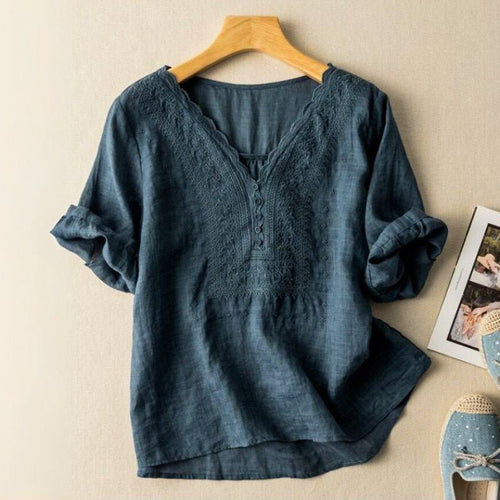 Odette | Elegant Cotton-Linen Blouse