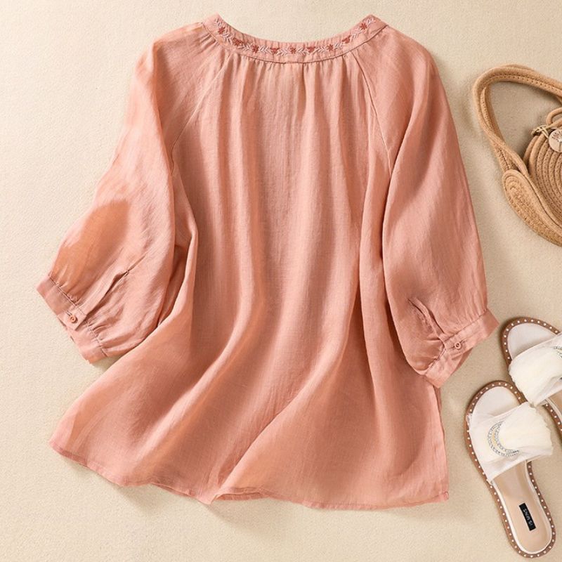 Mila | Cotton-Linen Luxe Blouse