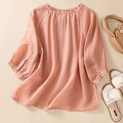 Mila | Cotton-Linen Luxe Blouse