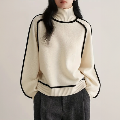Freya | Structured Contrast Turtleneck Sweater