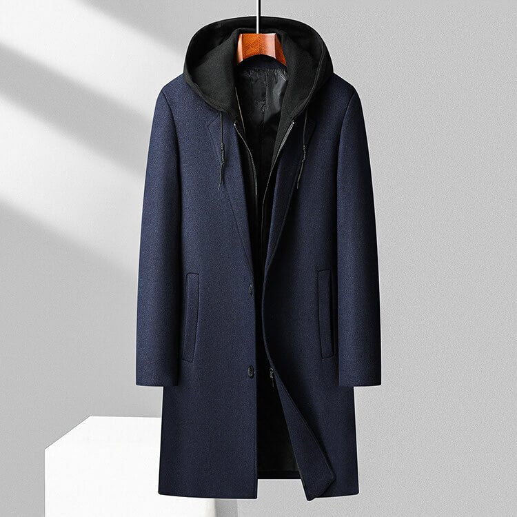 Hugo | Luxe Virgin Wool Hooded Overcoat