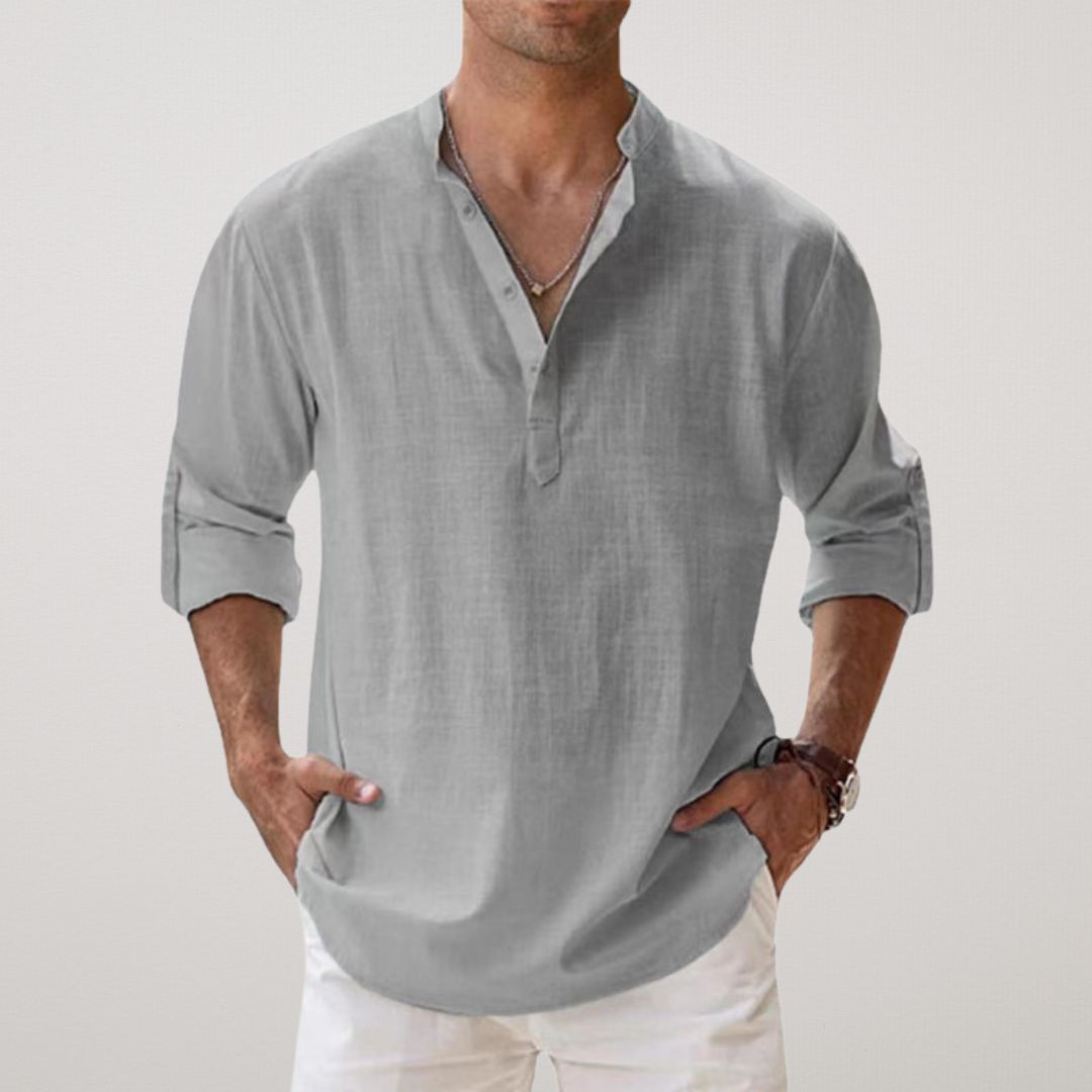 Miles | Linen Blend Henley Shirt