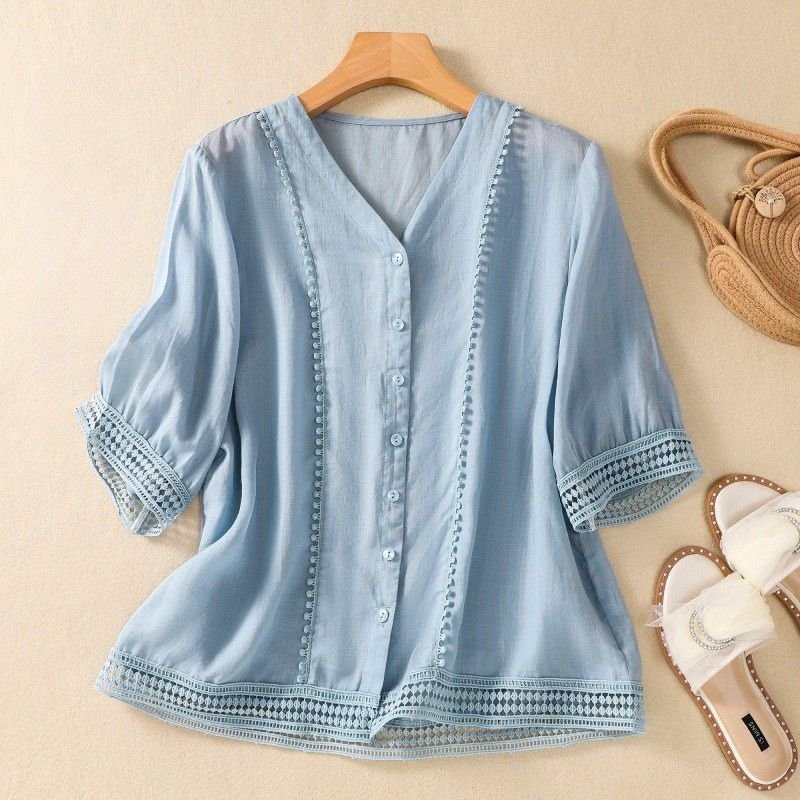 Esme | Elegant Cotton-Linen Blouse