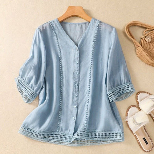 Esme | Elegant Cotton-Linen Blouse