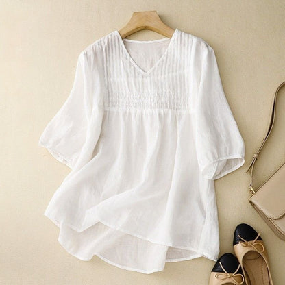 Freya | Luxe Cotton-Linen Blouse