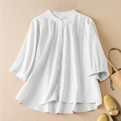 Ines | Chamomile Cotton-Linen Blouse