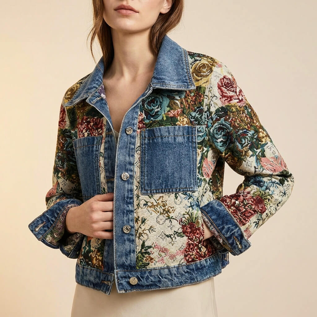 Vivienne | Floral Embroidered Denim Jacket