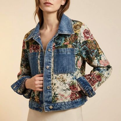 Vivienne | Floral Embroidered Denim Jacket