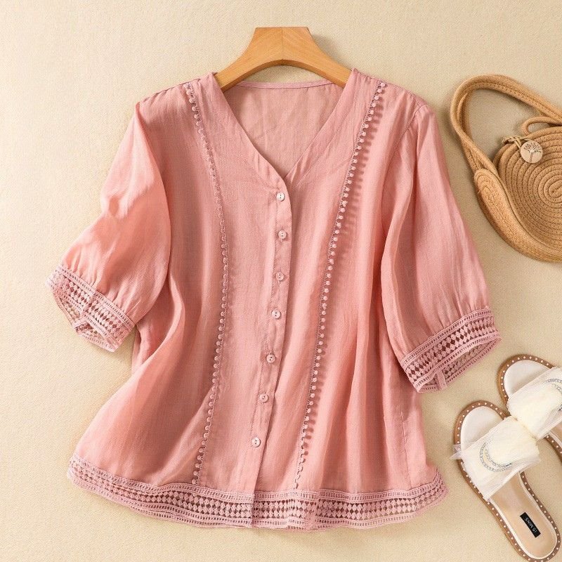 Esme | Elegant Cotton-Linen Blouse