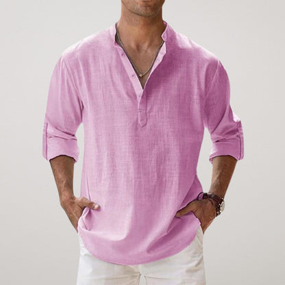 Miles | Linen Blend Henley Shirt