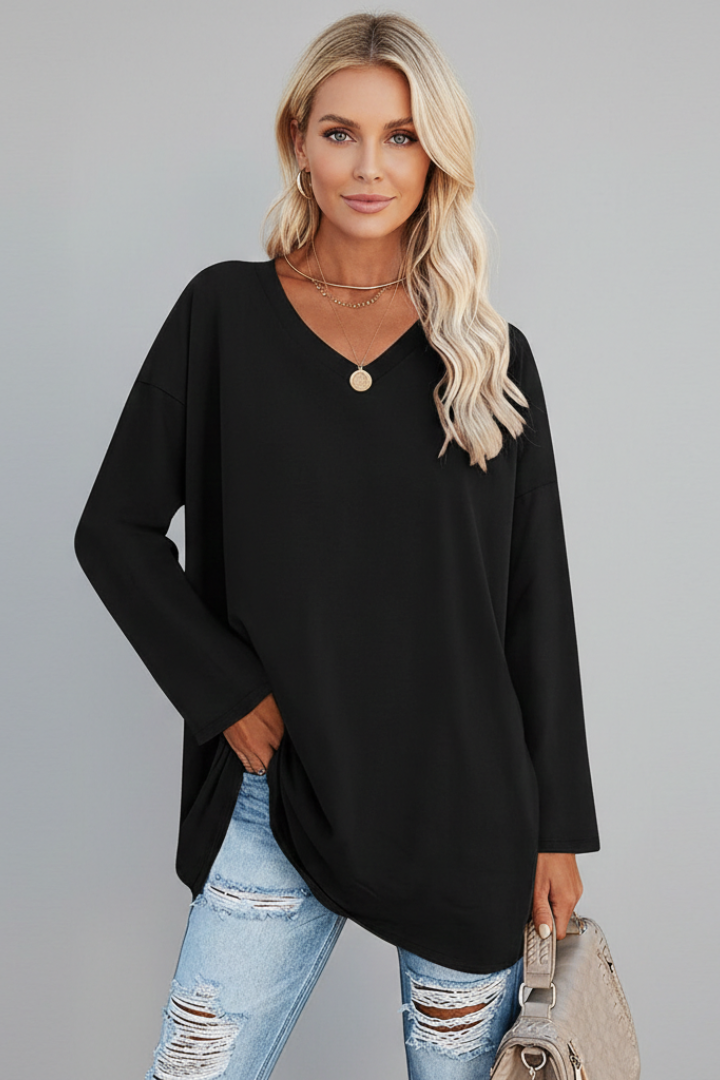 Lila | V-Neck Long Sleeve Top