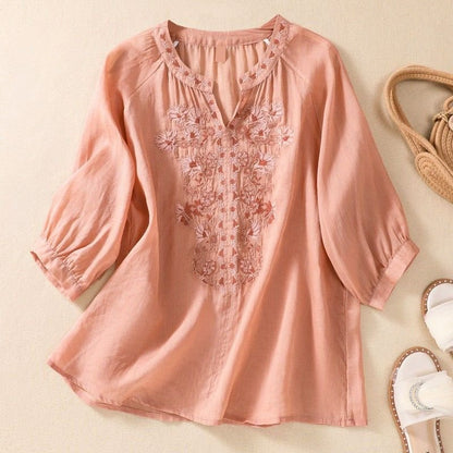 Mila | Cotton-Linen Luxe Blouse