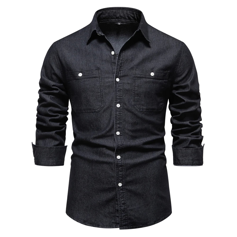 Cassian | Tailored Slim-Fit Denim Shirt