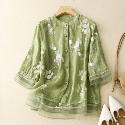 Vivienne | Cotton-Linen Chic Blouse