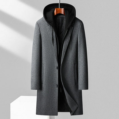 Hugo | Luxe Virgin Wool Hooded Overcoat