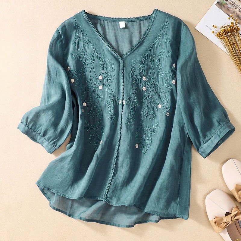 Esme | Elegant Cotton-Linen Blouse