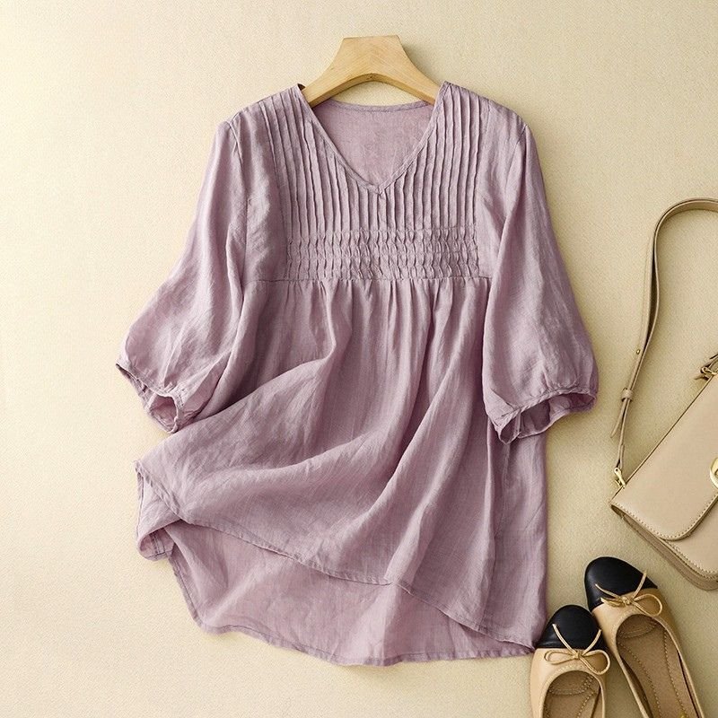 Freya | Luxe Cotton-Linen Blouse
