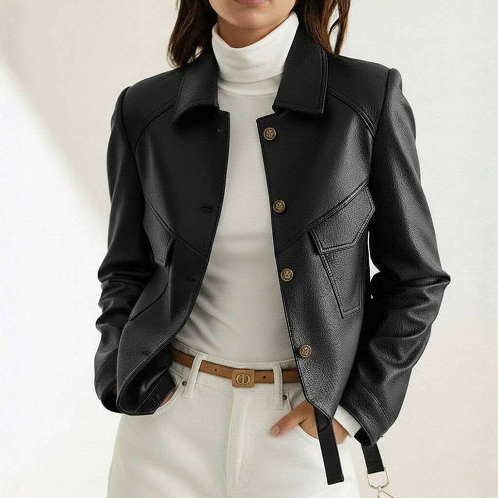 Freya | Timeless Classic Leather Jacket