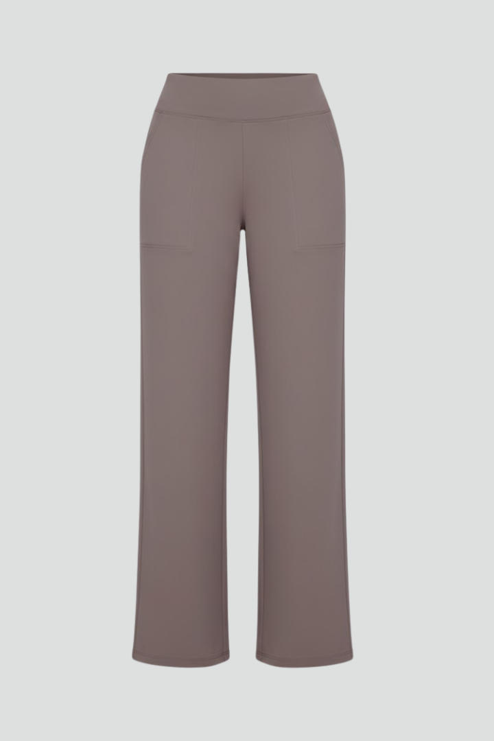 Elena | High-Waisted Wide-Leg Trousers with Pockets