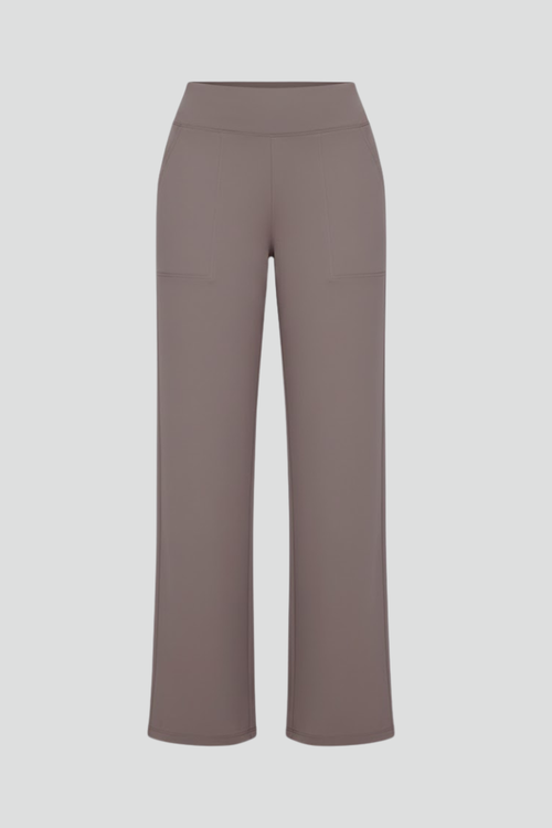 Elena | High-Waisted Wide-Leg Trousers with Pockets