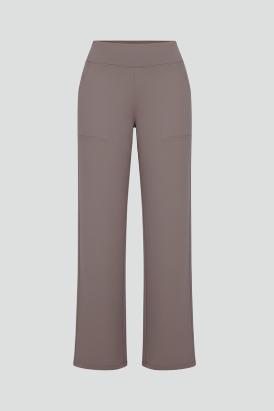 Elena | High-Waisted Wide-Leg Trousers with Pockets