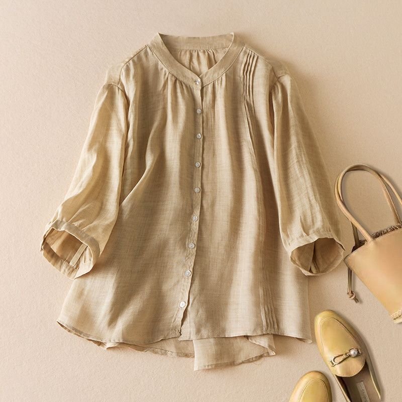 Ines | Chamomile Cotton-Linen Blouse