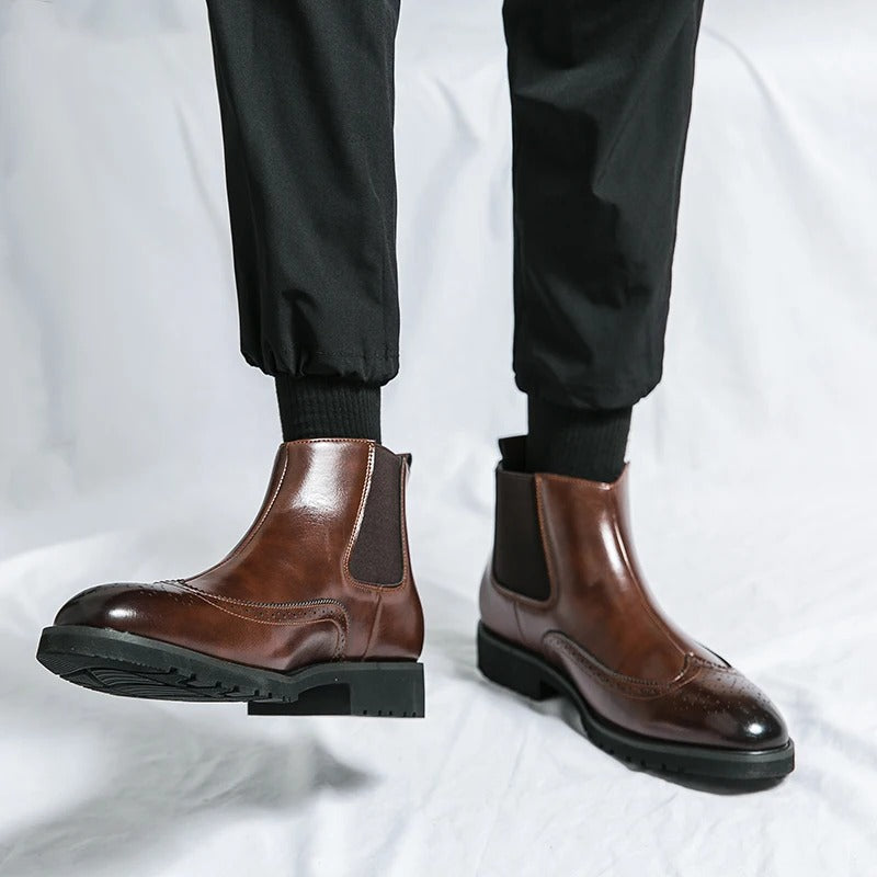 Noelle | Sleek Faux Leather Chelsea Boots