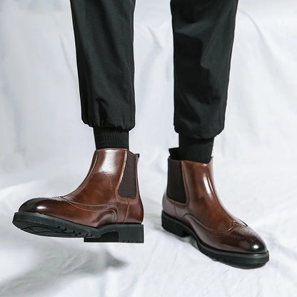 Noelle | Sleek Faux Leather Chelsea Boots