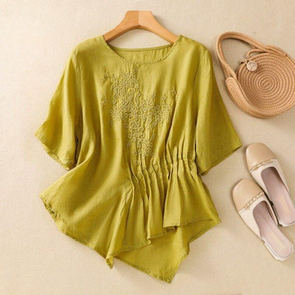 Freya | Elegant Cotton-Linen Blouse