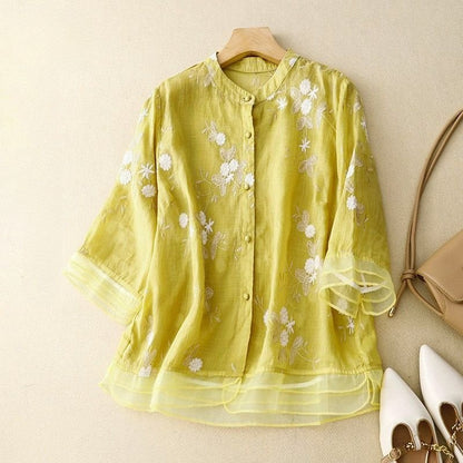 Vivienne | Cotton-Linen Chic Blouse