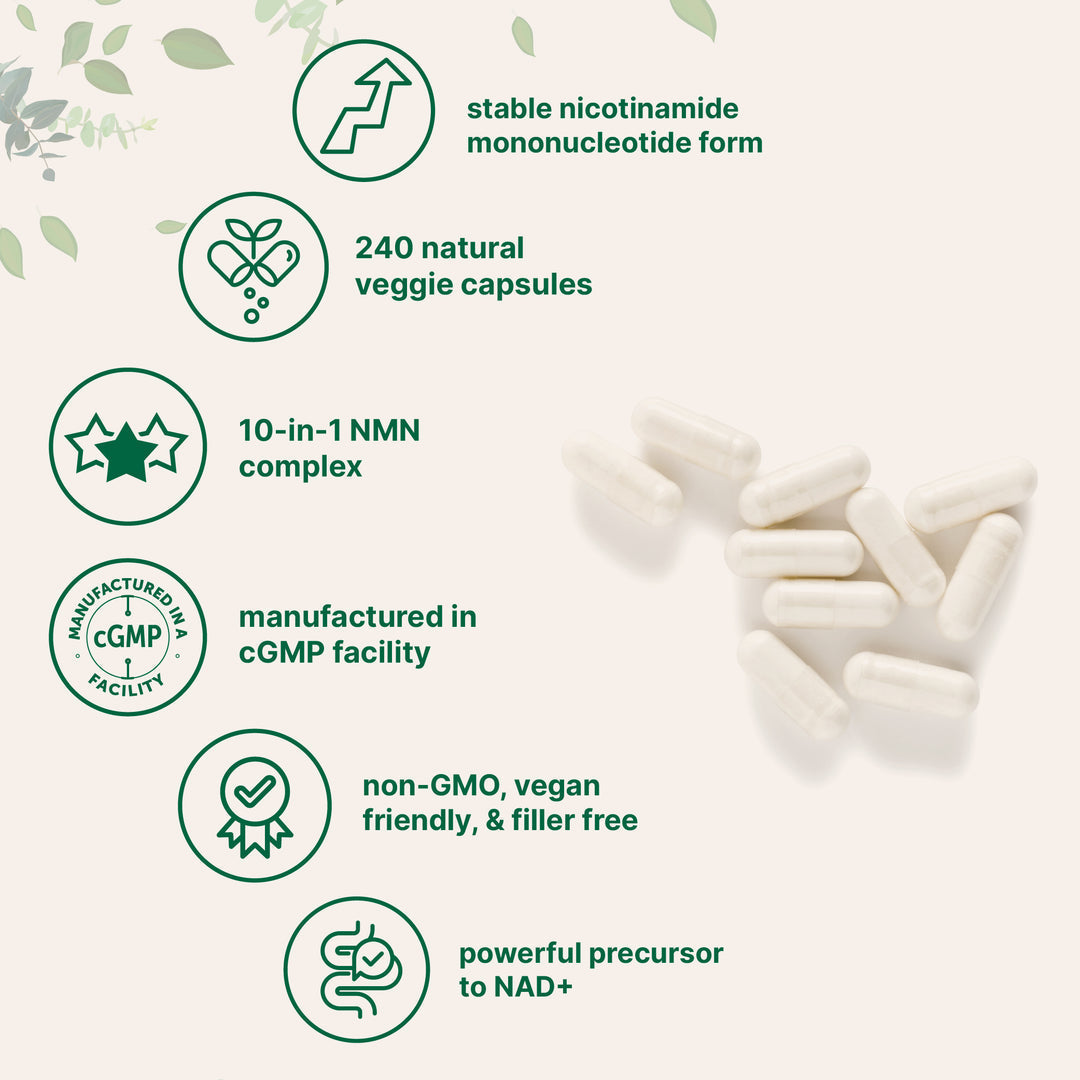 Micro Ingredients NMN Complex 1,000mg Per Serving, 120 Veggie Capsules