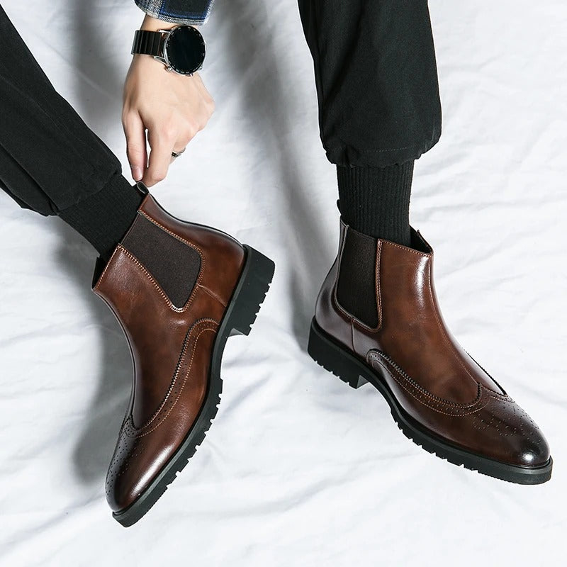 Noelle | Sleek Faux Leather Chelsea Boots