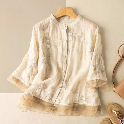 Vivienne | Cotton-Linen Chic Blouse
