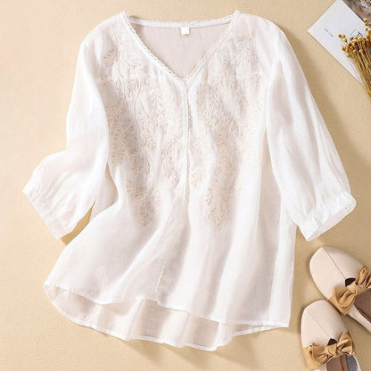 Esme | Elegant Cotton-Linen Blouse