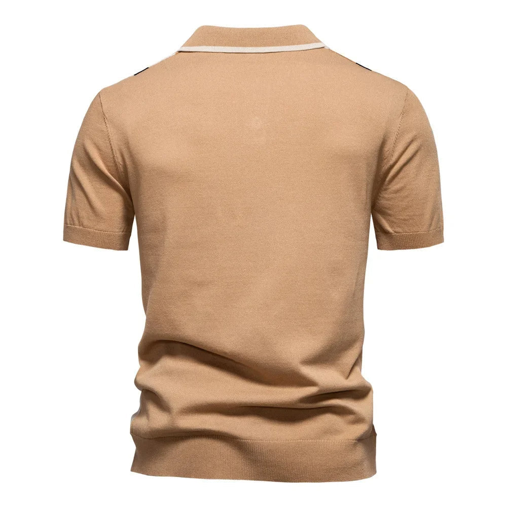 Xander | Contrast Knit Polo