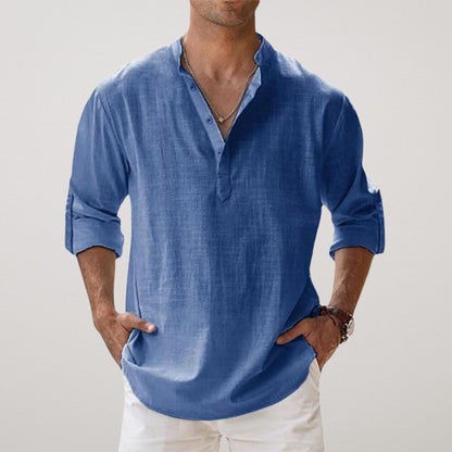 Miles | Linen Blend Henley Shirt