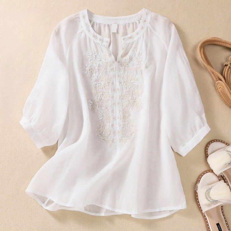 Mila | Cotton-Linen Luxe Blouse