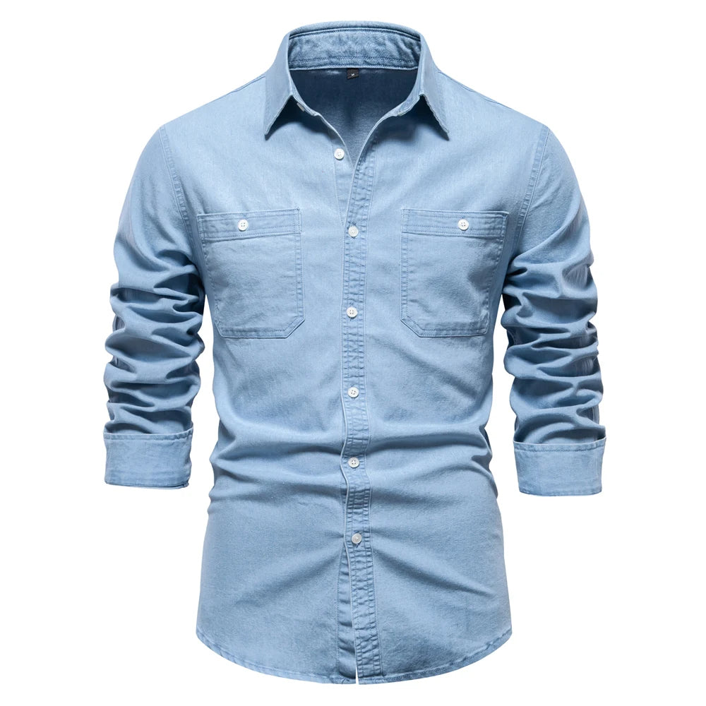 Cassian | Tailored Slim-Fit Denim Shirt