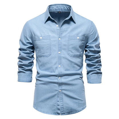 Cassian | Tailored Slim-Fit Denim Shirt